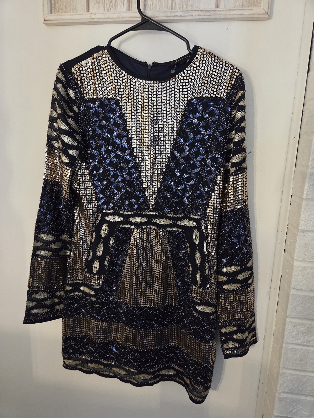 Endless Rose Black Top with Gold Sequined Front